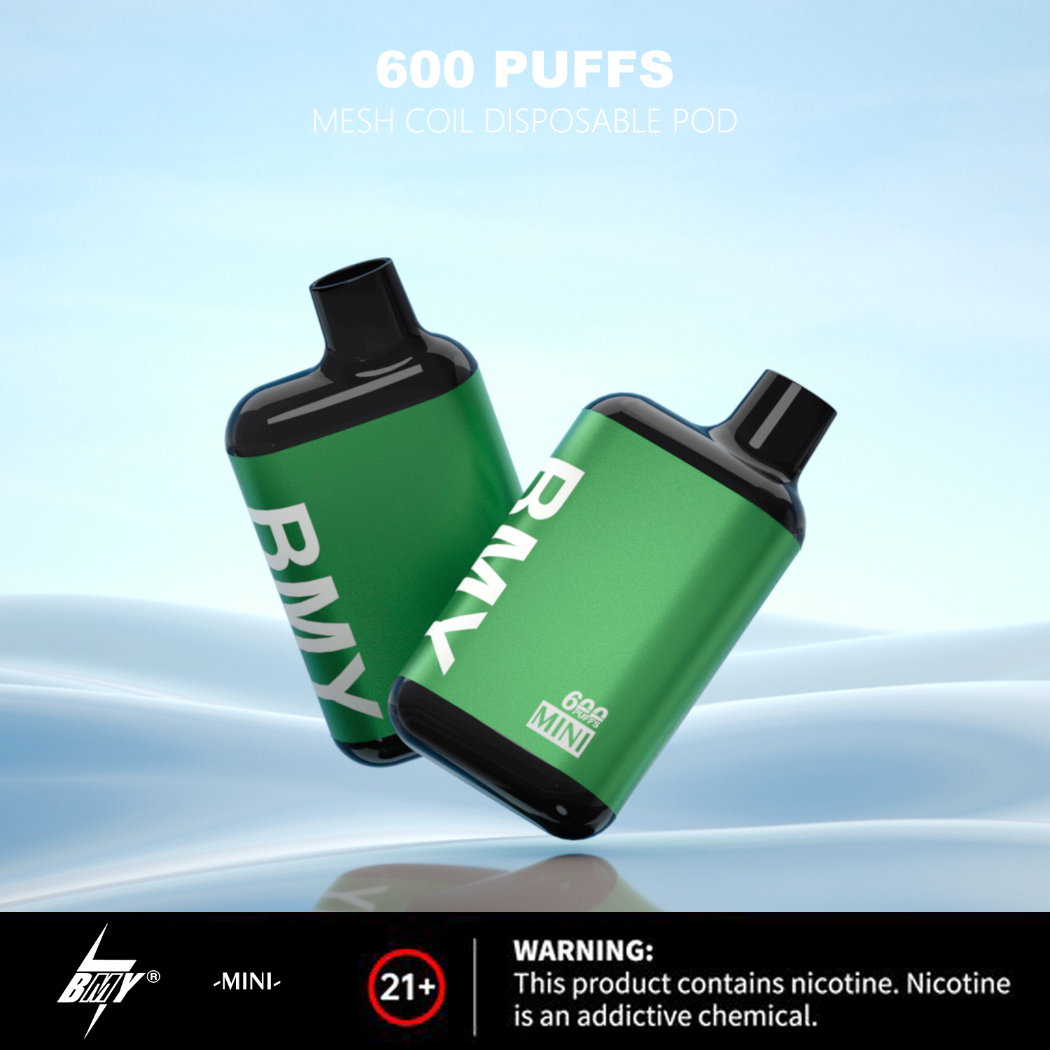 Personalización BMY- Mini 600 Puffs 2,0 ml, pequeña barra líquida de vaina, precio barato Vape desechable al por mayor